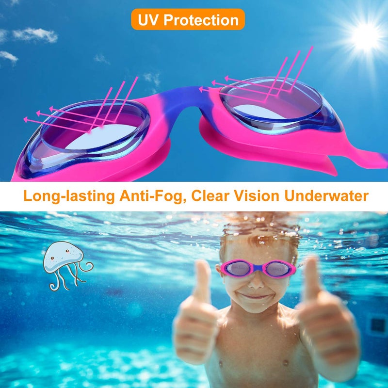Careula Kids Swim Goggles, Swimming Goggles for Boys Girls Kid Toddlers Age 2-12 - Image 4